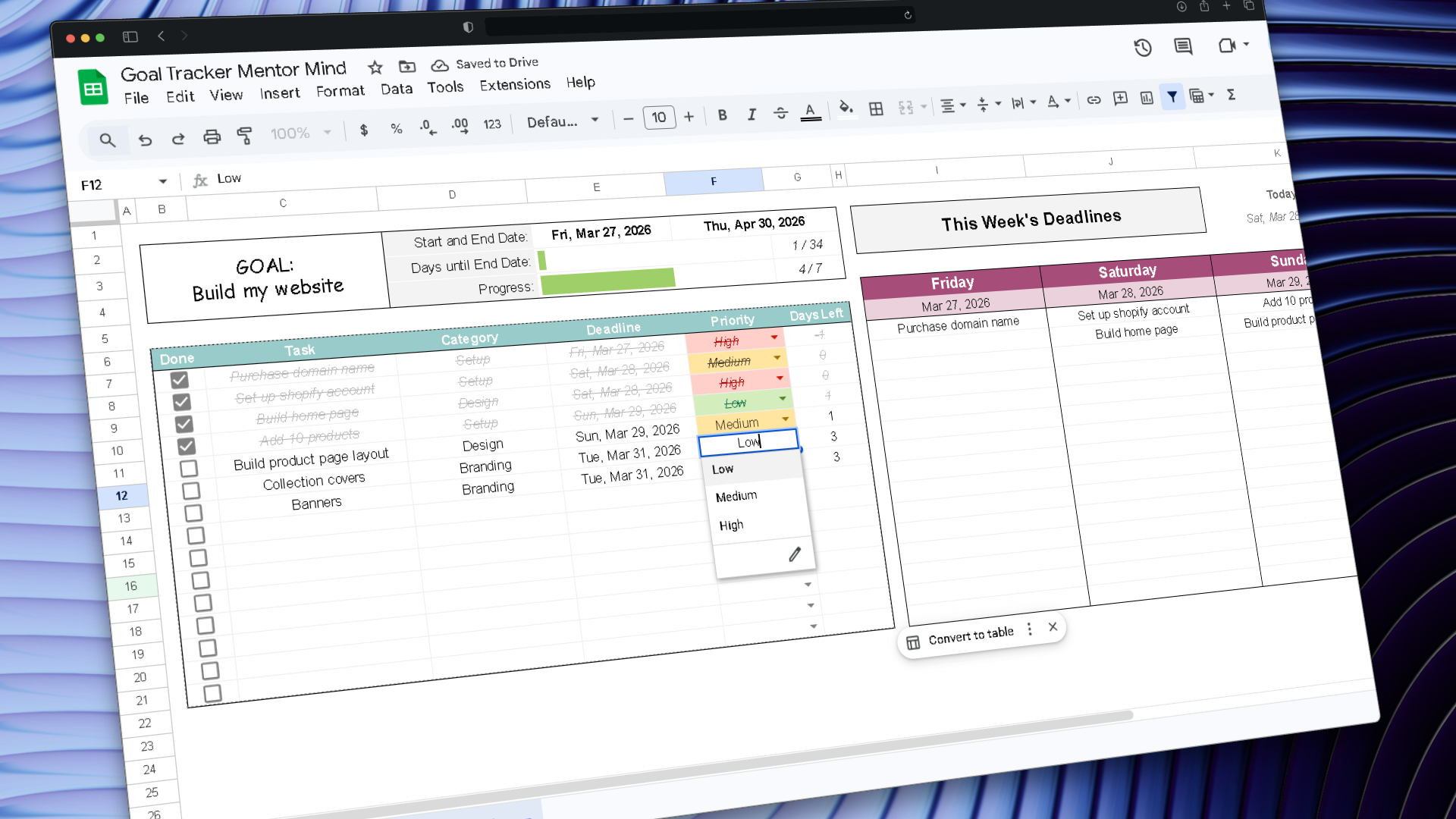 Goal Tracker Showcase
